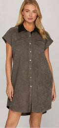 Mini Shirt Dress Two Tone