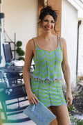 Zigzag Striped Mini Skirt Set
