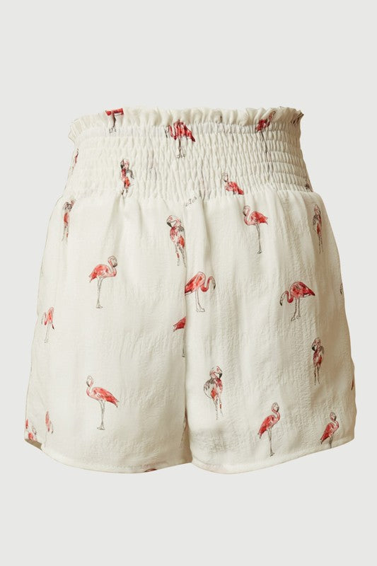 Girl's Flamingo Print Shorts