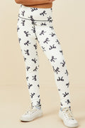 Girls Ribbons & Bows Print Active Legging