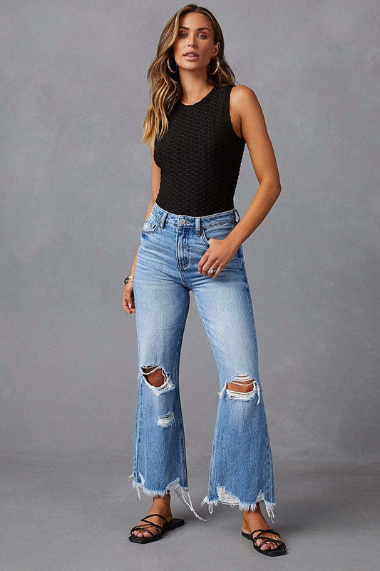 Distressed Straight Jeans