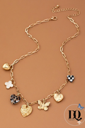 Charm Necklace-hearts Checker