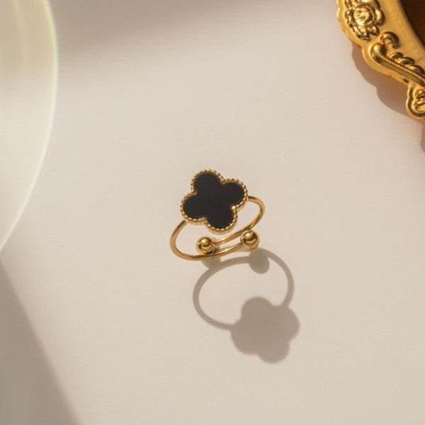 18k Stainless Steel Tarnish Free Clover Ring