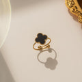 18k Stainless Steel Tarnish Free Clover Ring