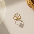 18k Stainless Steel Tarnish Free Clover Ring