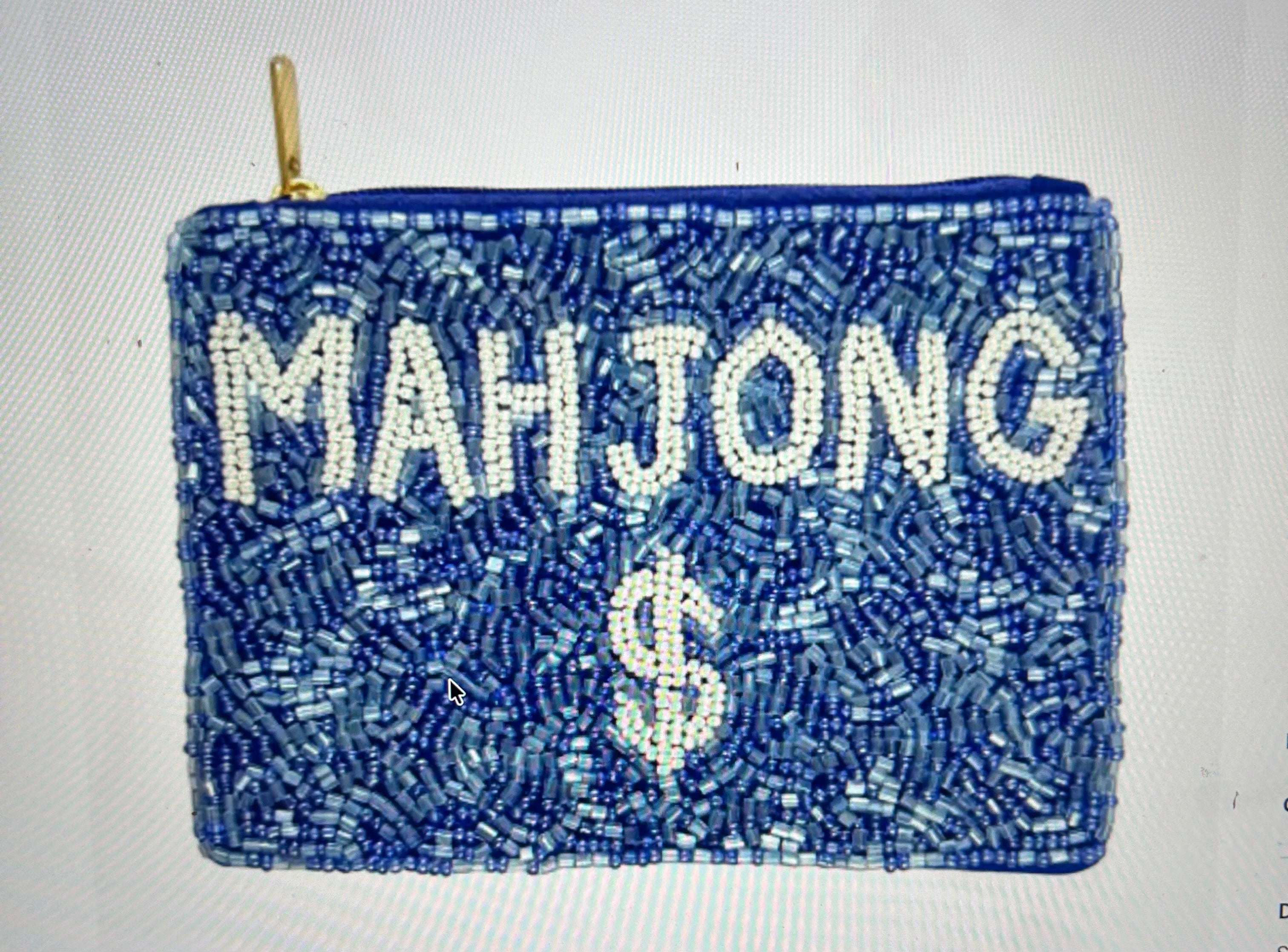 Mahjong Beaded Coin Purse