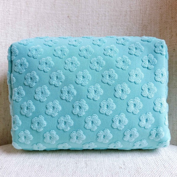 Embossed Daisy Blossom Cosmetic Bag