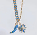 Chunky Blue Heart Necklace