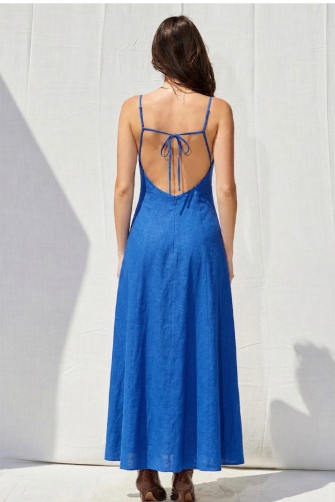 Blue Open Back Maxi