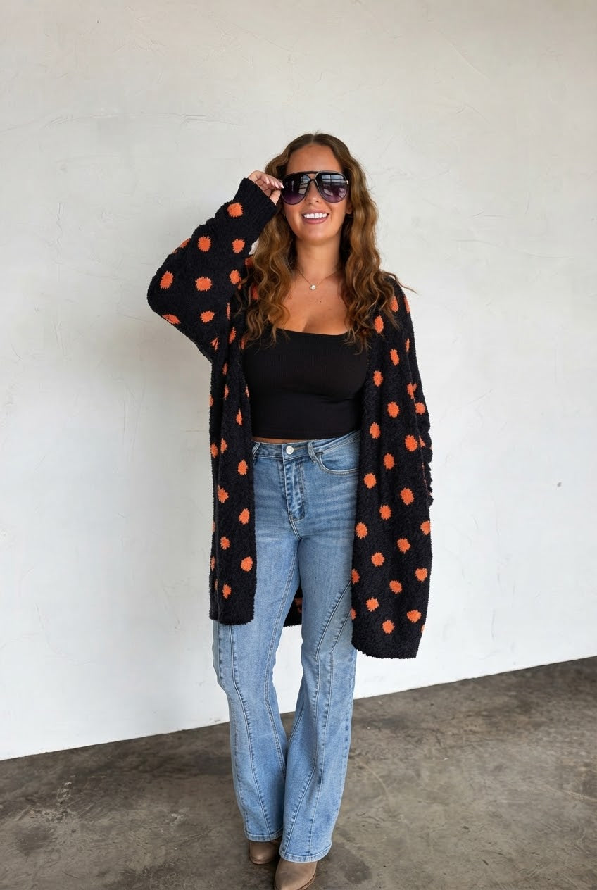 Polka Dot/Boo Reversible Cardigan