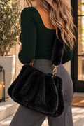 Faux Fur Satchel Bag