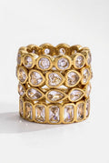 Gold Rhinestone Ring Stack