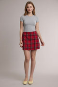 Plaid Pencil Mini Skirt
