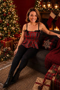 Sweetheart Plaid Velvet Bow Top