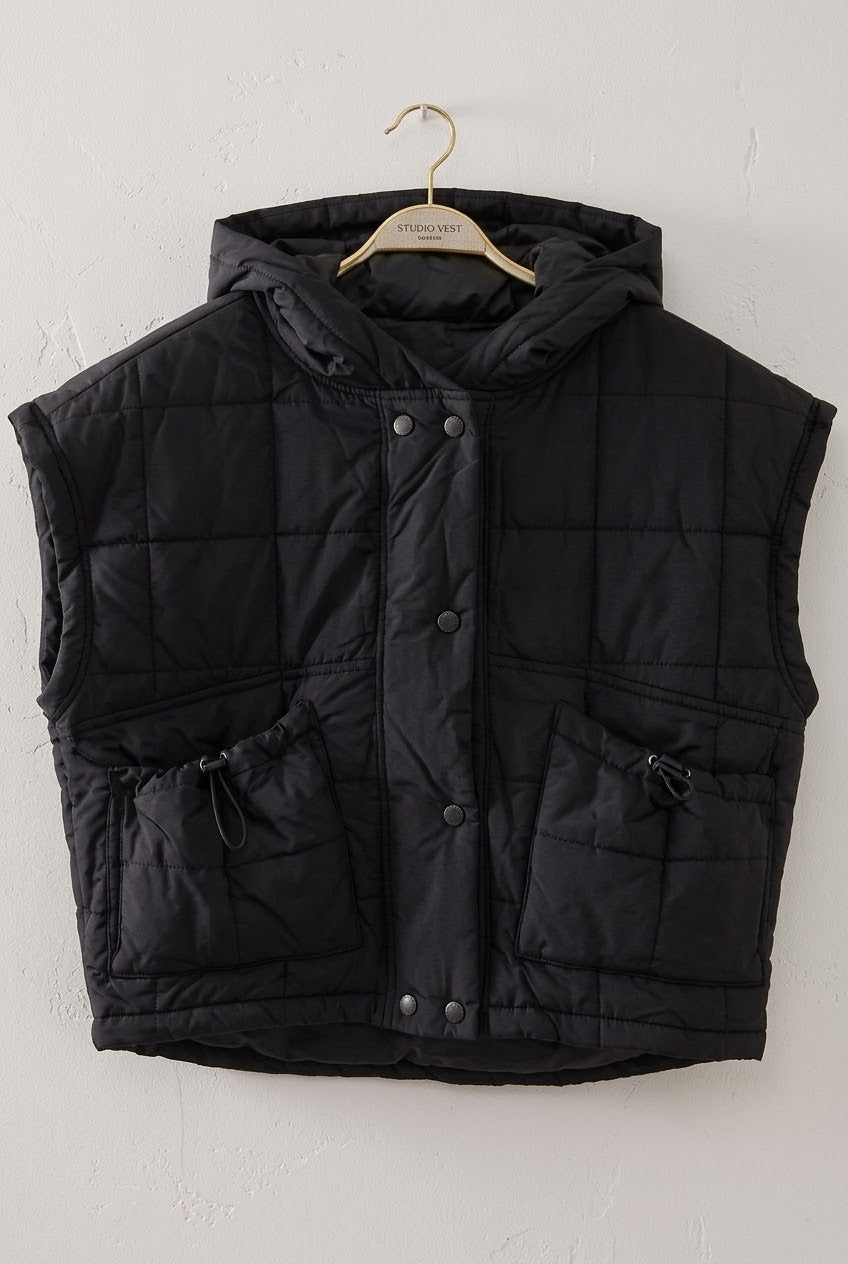 Quilted Hooded Puffer Vest