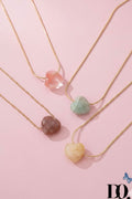 Natural Stone Semi Precious Heart Necklace