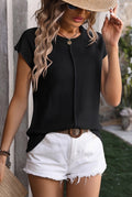 Cap Sleeve Knit Top Summer Casual Lightweight Sweater