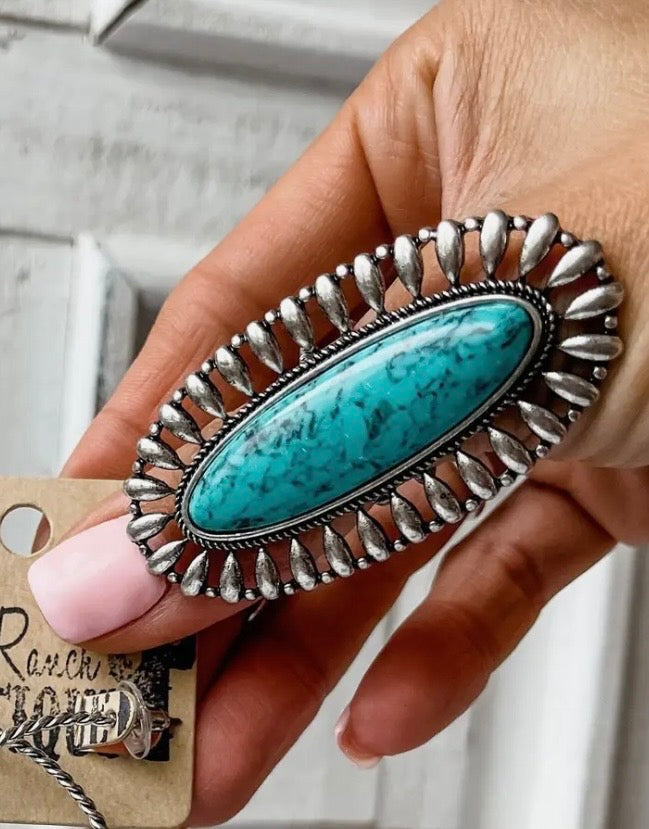 Oversized Western Stone Ring