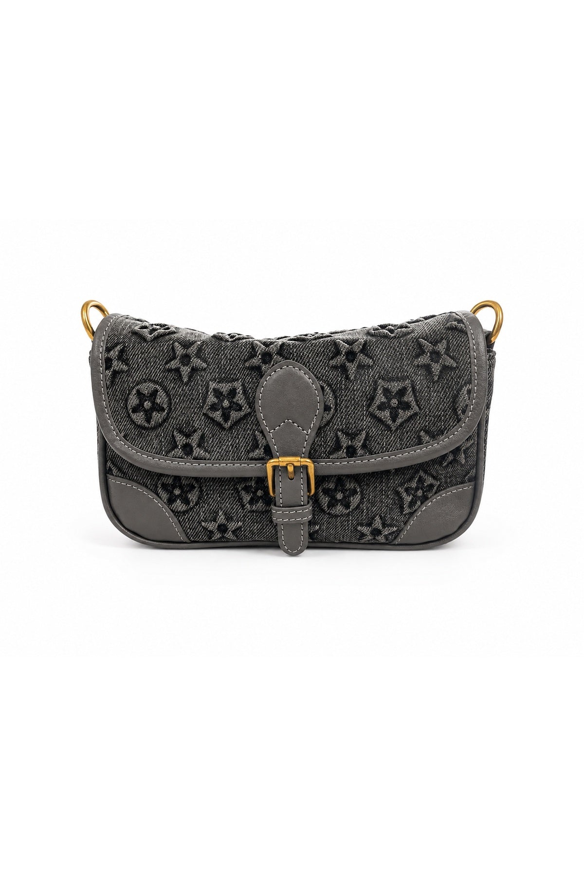 Chic Jacquard Denim Shoulder Bag